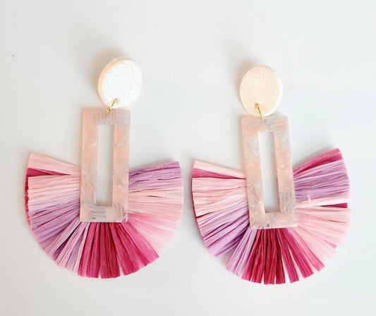 Feathered Flamingo Statement Earring