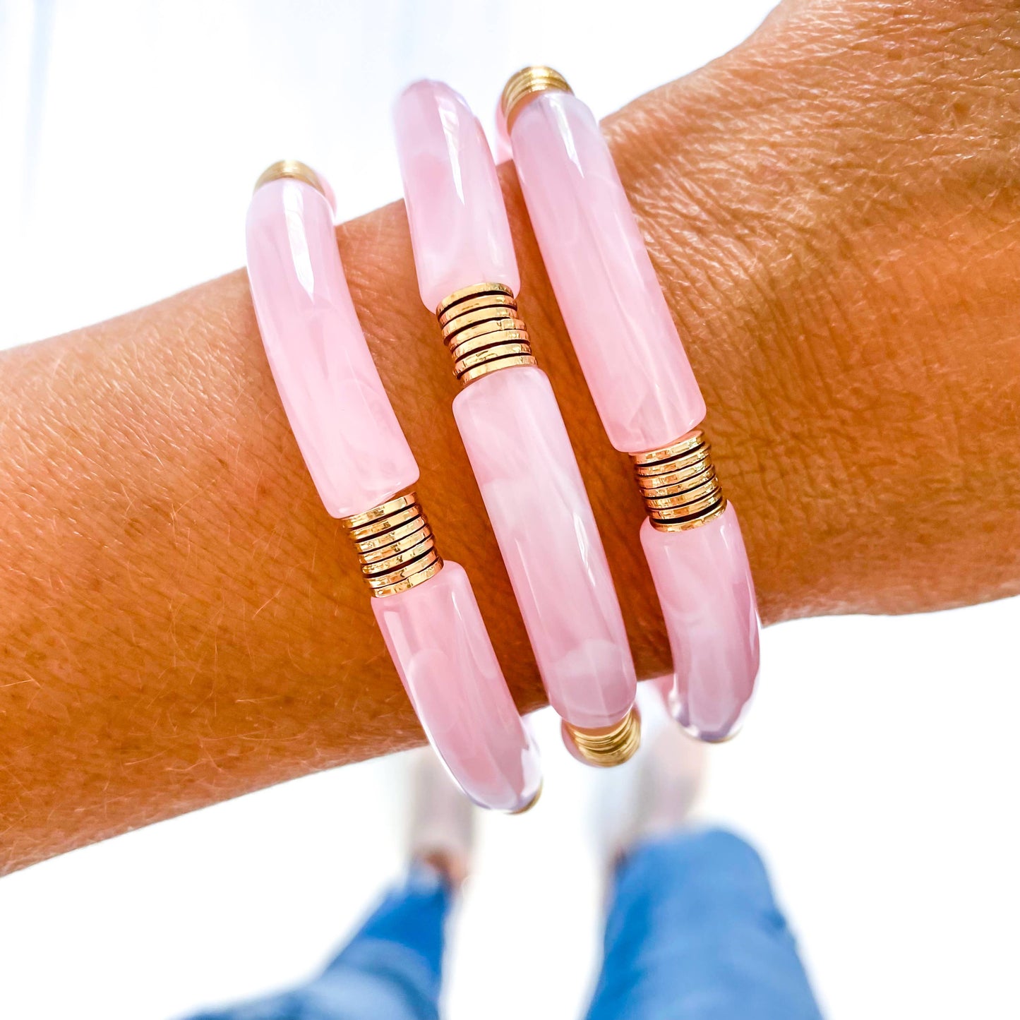Charleston Stack Bracelets - Bubblegum Pink